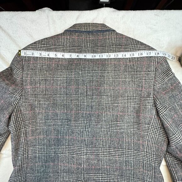 VTG Barrister Men's 100% Camel Hair Sport Coat Blazer 38S Glenplaid Jacket Black - Picture 6 of 10